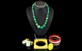 A Collection Of Vintage And Contemporary Resin Jewellery Five items in total to include 1960's Pop