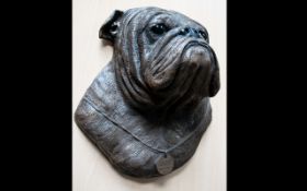 British Bulldog Interest A Large Limited Edition Wall Mounted Sculpture by Psy Ann limited no 88 of