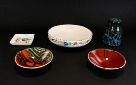 A Collection Of Poole Pottery Five pieces in total to include trinket dish, shallow bowl,