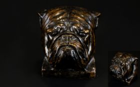 A Limited Edition Ceramic Resin Figure By North Light Titled 'Bulldog Bust' Limited number 162 of