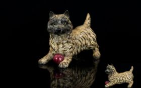 Beswick Dog Figure ' Cairn ' Terrier. 1st Version with Ball on Left Leg. Model No 1055A, Designer A.