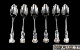 Elkington & Co Wonderful Quality Set of Six Kings Pattern Silver Table Spoons.