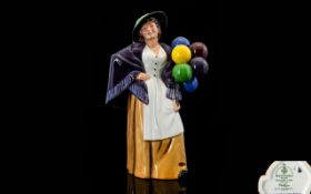 Royal Doulton - Early Hand Painted Figurine ' Balloon Lady ' HN2935. Designer P. Gee. Issued 1984.