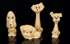 Sylvac Good Collection of Novelty Ceramic Dog Figures ( 4 ) Four In Total.