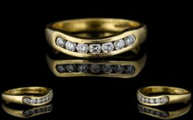 Ladies - Nice Quality 18ct Gold Diamond Set Chanel Dress Ring,