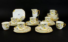 Gladstone China Part Tea Service, Approx ( 35 ) Pieces, Includes Cups and Saucers, Milk Jug,