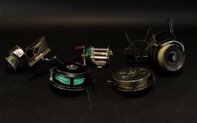 Collection Of Fishing Reels To Include French, Interpid Gerfly, Sagarra Etc. Five In Total.