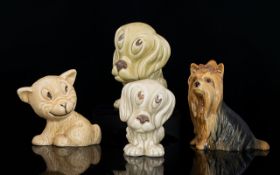 Sylvac Good Collection of Novelty Ceramic Dog Figures ( 4 ) Four In Total.