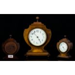 Art Nouveau Walnut Cased Key-wind 8 Day Table Clock.