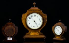 Art Nouveau Walnut Cased Key-wind 8 Day Table Clock.