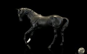 Beswick Horse Figure ' Black Beauty ' Matt Colour way. Model No 2466. Designer G, Tongue. Issued