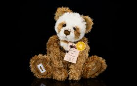 Charlie Bears Ltd and Numbered Edition Teddy Bear with Jet Necklace ' Hot Cross Bun ' CB125093.