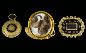 A Collection Of Late 19th Century Mourning Jewellery Three items in total,