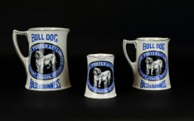 British Bulldog Interest A collection of three Robert Porter and Co Limited Ceramic Tankards in