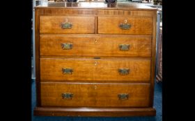 Victorian Chest Of Drawers. Two Short Over Three Long Graduating Drawers. Plinth Base.