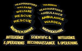 A Collection of Civil Defence Cloth Arm Badges ( 15 ) Badges In Total.