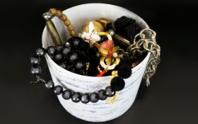 A Large Quantity of Costume Jewellery including chunky bracelets and chunky statement necklaces,