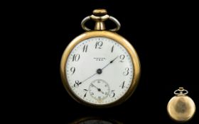 Waltham U.S.A Gold Plated Key-less Open Faced Pocket Watch, with Secondary Dial. Please See Photo.