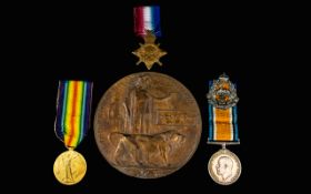 Great War 1914 - 1918 Medal Trio and Death Bronze Plaque. Awarded to 200309 PTE J.