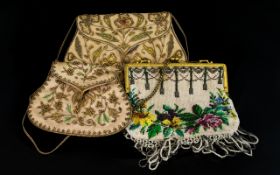 A Collection Of Antique Evening Bags Three in total, each in good condition,