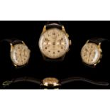 Titus - Geneve 18ct Gold Chronograph Mechanical Wrist Watch. c.1950's. Mark 18k 0.