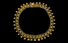 Victorian Period Fancy Link Gold Bracelet Length 7½ Inches, Weight 14 Grams, Unmarked. Tests 9ct.