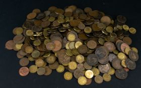 A Mixed Collection of Old Copper Pennies,