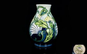 Moorcroft 1897 - 1997 Contemporary Special Events Tube lined Vase ' Rough Hawks Beard ' Pattern.