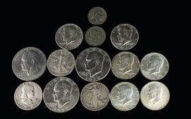 United States of America Collection of Silver One Dollars ( 14 ) Coins In Total.