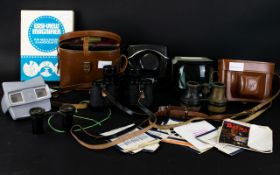 Mixed Bag of Cameras, Some with Holders, Projectors, Easy View Magnifiers etc. A/F.