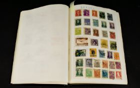 Black Spring Back Simplex Stamp Album. A good collection of all world stamps. Noted reasonable