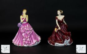 Royal Doulton Pretty Ladies Hand Painted Porcelain Figurines ( 2 ) In Total. Comprises 1/ Figure