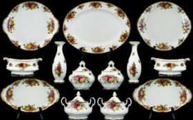 A Selection of Royal Albert Old Country Roses Pottery (11) items in total. Comprising large oval