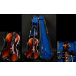 Machine Made Violin Paper label to interior reads 'Tatra by Rosetti' Stradivarius model,