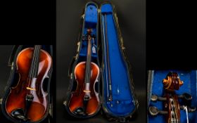 Machine Made Violin Paper label to interior reads 'Tatra by Rosetti' Stradivarius model,