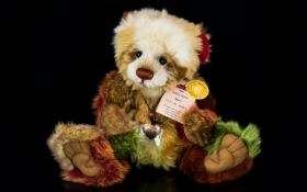 Charlie Bears Ltd and Numbered Edition Teddy Bear - Name ' Toffee Apple ' CB125095.