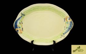 A Clarice Cliff Newport Pottery Fish Service Oval Charger Oval fish plate comprising cream
