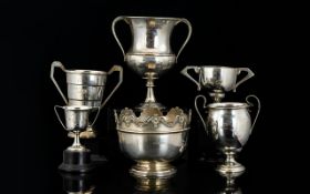 A Collection of Antique and Early 20th Century Sterling Silver Cups / Trophies. ( 6 ) Six In Total.