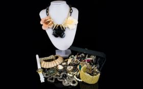 A Collection Of Contemporary Costume Jewellery A varied lot to include several statement necklaces,