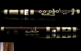 Irish E.B African Blackwood Flute. Marked E.B. 11.25 Inches - 28 cm In length. Please See photo.