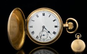 Swiss 10ct Gold Plated Lever Full Hunter Pocket Watch,