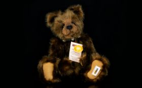 Charlie Bears Ltd and Numbered Edition Teddy Bear with Bells Necklace ' Anniversary Daniel '- 5 th