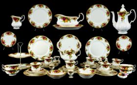 Collection of Royal Albert 'Old Country Roses' comprising coffee pot, teapot, 7 dinner plates,