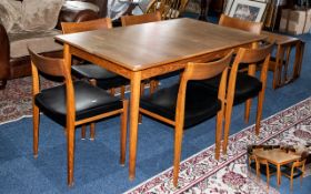 A Mid Century Teak Extending Dining Table And Chairs By Nils Jonsson For Troeds Sweden 'Kontiki'