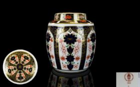 Royal Crown Derby Fine Quality Imari Pattern Lidded Ginger Jar. Date 1988 & Pattern No 1128.