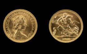 Elizabeth II 22ct Gold Full Sovereign. Date 1978, London Mint. Mint - E.F Condition.