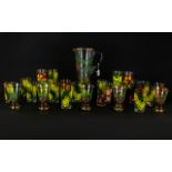 A Collection Retro Glassware A large collection of 28 items to include large gilt and apple design
