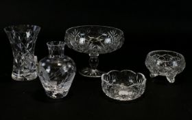 Mixed Collection of Glassware Collectables. Comprising 1/ Stuart Crystal Small Dish, Approx 4 Inches