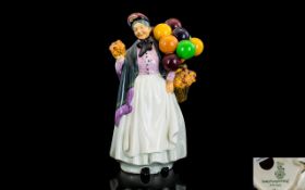 Royal Doulton - Early Hand Painted Figurine - Biddy Penny Farthing. HN1843. Designer L. Harradine.