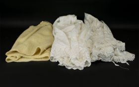 Two Victorian Christening Dresses together with a knitted cape of cream wool.
